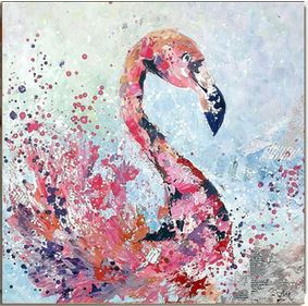 Tableau Flamant Rose éclats