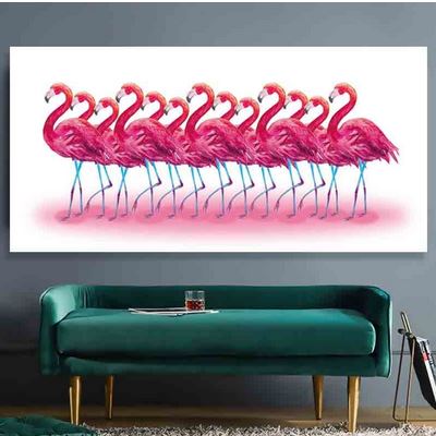 Tableau Flamant Rose Équipe salon adulte enfant deco