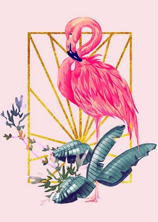 Tableau Flamant Rose Moderne