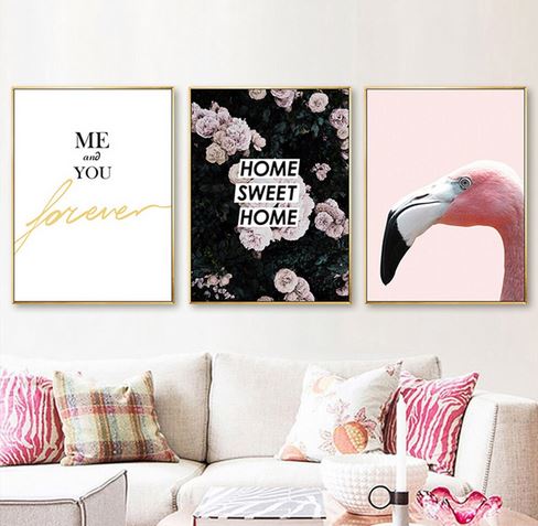 Tableau Flamant Rose salon pas cher