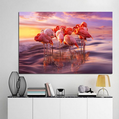 tableau flamant rose