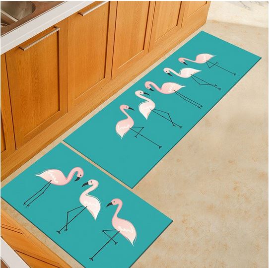 tapis flamant rose pour cuisine