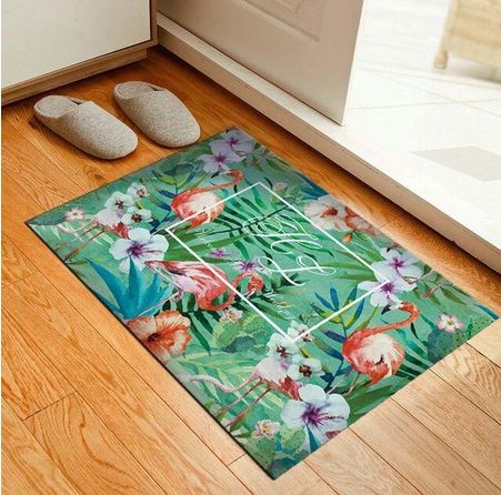 paillasson flamant rose tropical