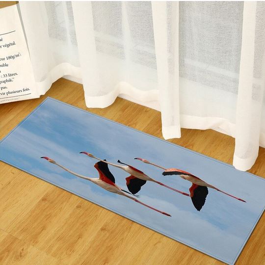tapis flamant rose moelleux