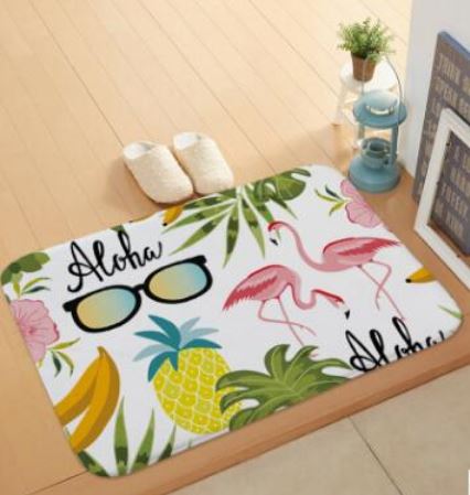 tapis tendance flamant rose et ananas