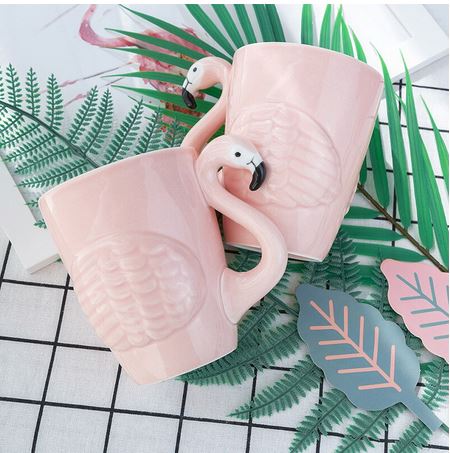 tasses flamant rose design