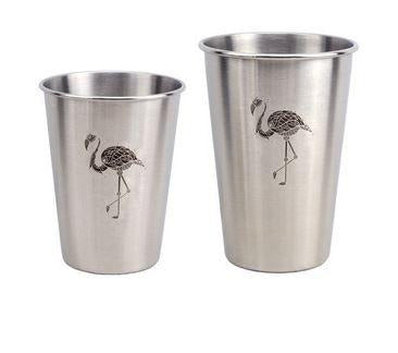 verre flamant rose inox