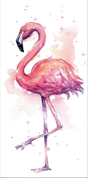 Tatouage Flamant Rose Aquarelle temporaire