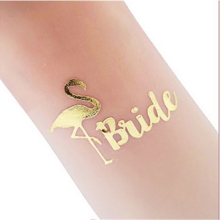 Tatouage Flamant Rose Bride Or