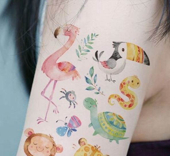 Tatouage Flamant Rose Enfant