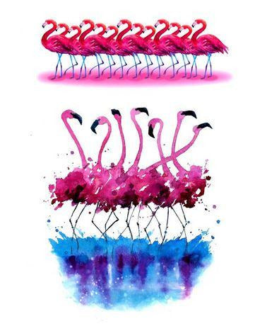 Tatouage Flamant Rose Groupe manchette