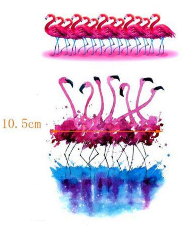 planche Tatouage Flamant Rose manchette cuisse