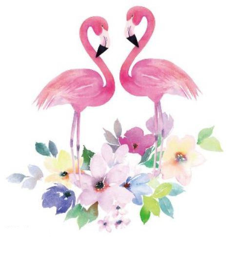 Tatouage Flamant Rose Penseur fleur couple