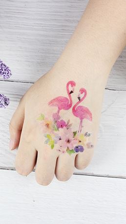 Tatouage temporaire Flamant Rose autocollant