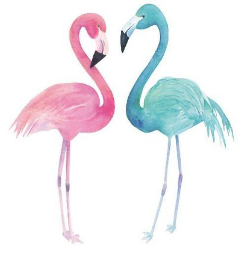 Tatouage Flamant Rose & Bleu
