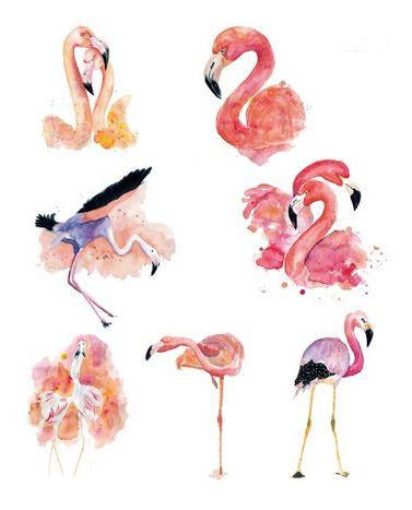 Tatouages Flamant Rose Pastel