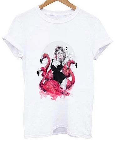 tee shirt flamant rose femme