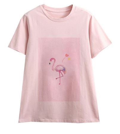 t shirt femme flamant rose chic coeur valentin amoureux