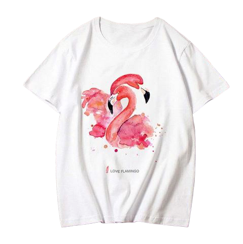 tee shirt flamant rose pour femme ado calin
