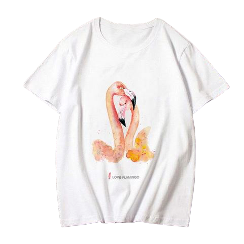 t shirt flamant rose amoureux femme fille cadeau pas cher