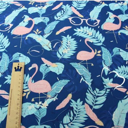 tissu en coton avec flamant rose