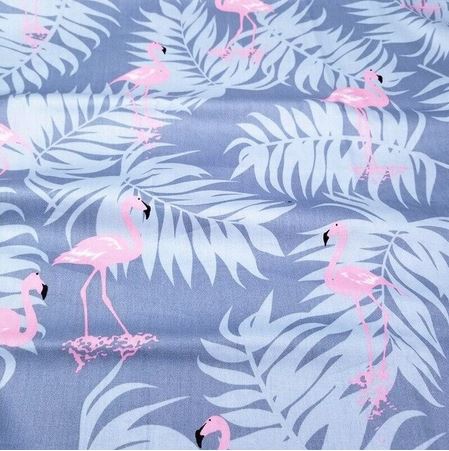 tissu imprime flamant rose