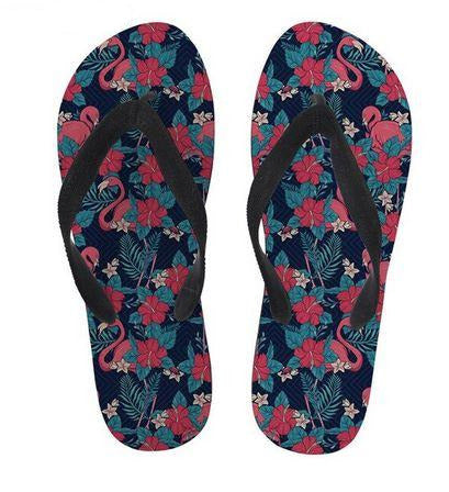 tongs avec flamant rose