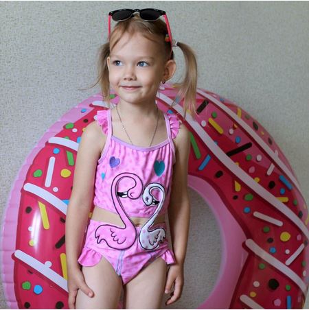 trikini pour enfant flamant rose
