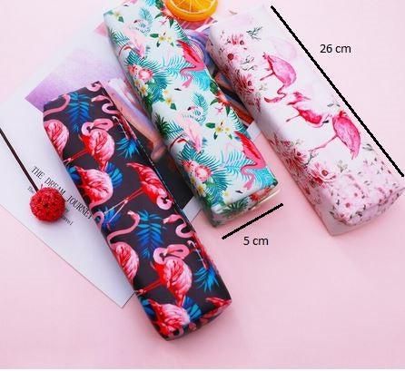 belle trousse flamant rose en simili cuir pas chere