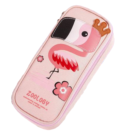 trousse flamant rose rigolo compartiment pour stylo cuir