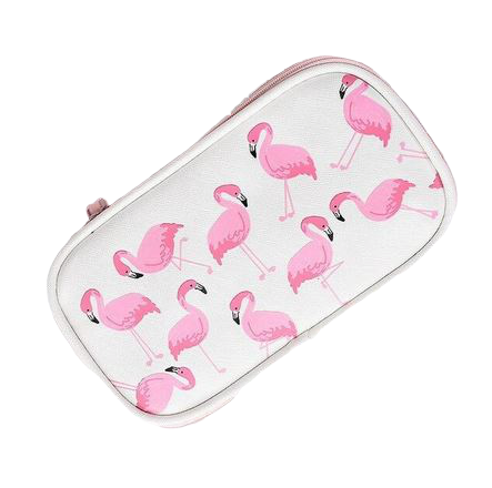 trousse blanche flamant rose cuir organiseur