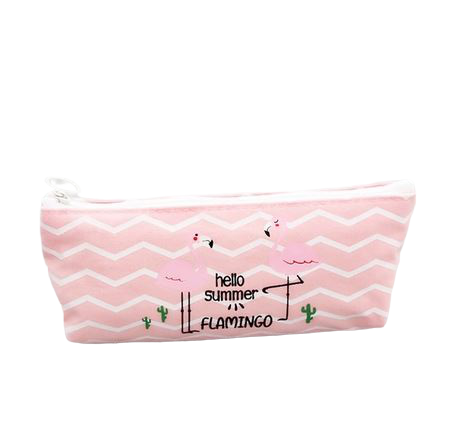 trousse avec flamant rose tissu zip