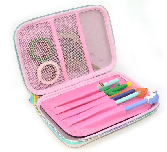 Trousse avec Flamant Rose 3D Bleu