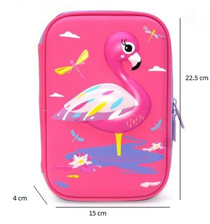 Trousse avec Flamant Rose 3D Rose