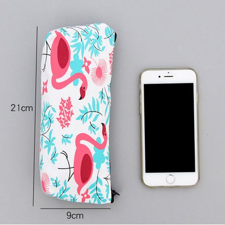 grande trousse avec flamant rose en toile solide