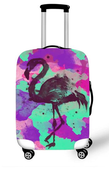 valise flamant rose peinture