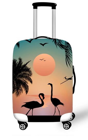 valise flamant rose avion