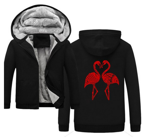 veste epaisse flamant rose