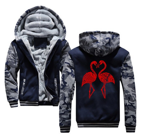 manteau flamant rose camouflage