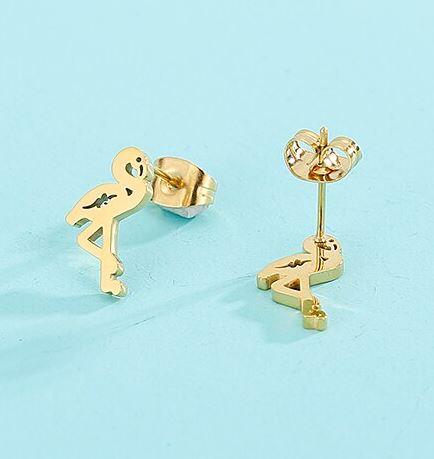 boucles d'oreilles flamant rose pour enfant