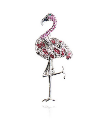 broche flamant rose a epingle