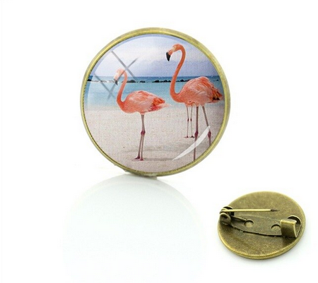 petite broche flamant rose