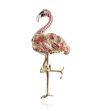 broche flamant rose tendance