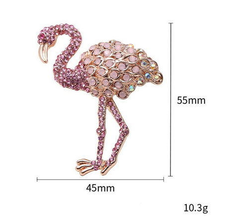 broche flamant rose rose