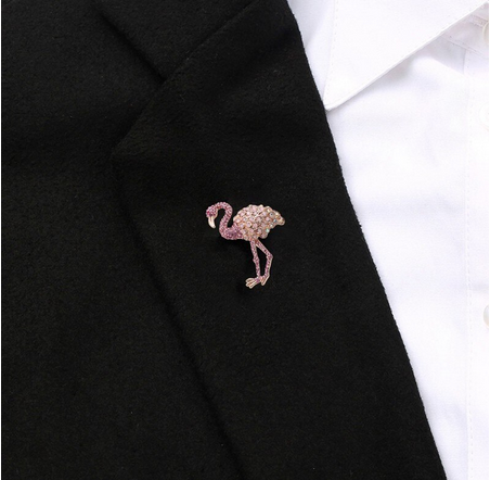 broche flamant rose pour veste