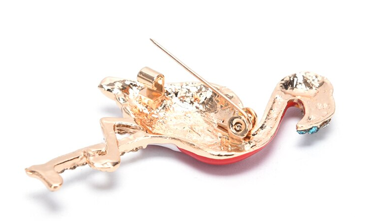 Broche Flamant Rose Artisanale