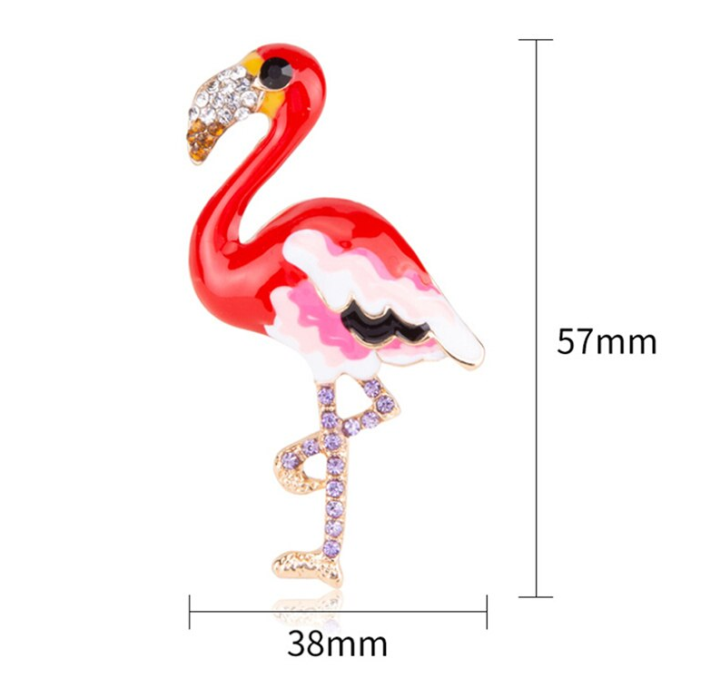 broche flamant rose qui brille