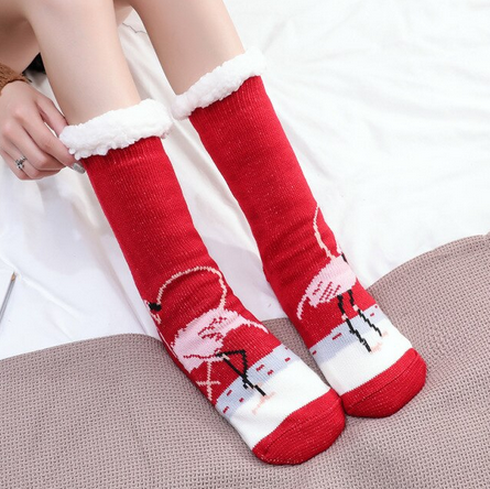 chaussettes montantes flamant rose