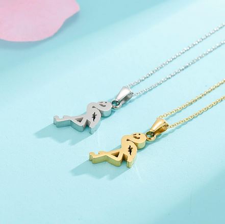colliers flamant rose or et argent