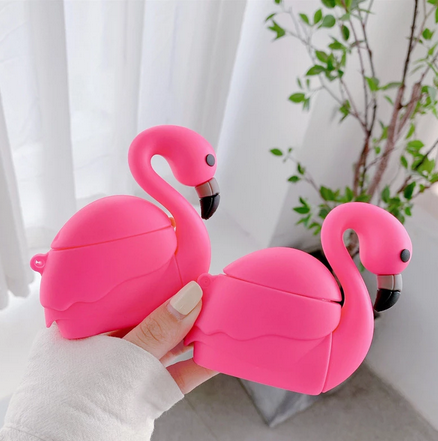 etui coque airpod en forme de flamant rose
